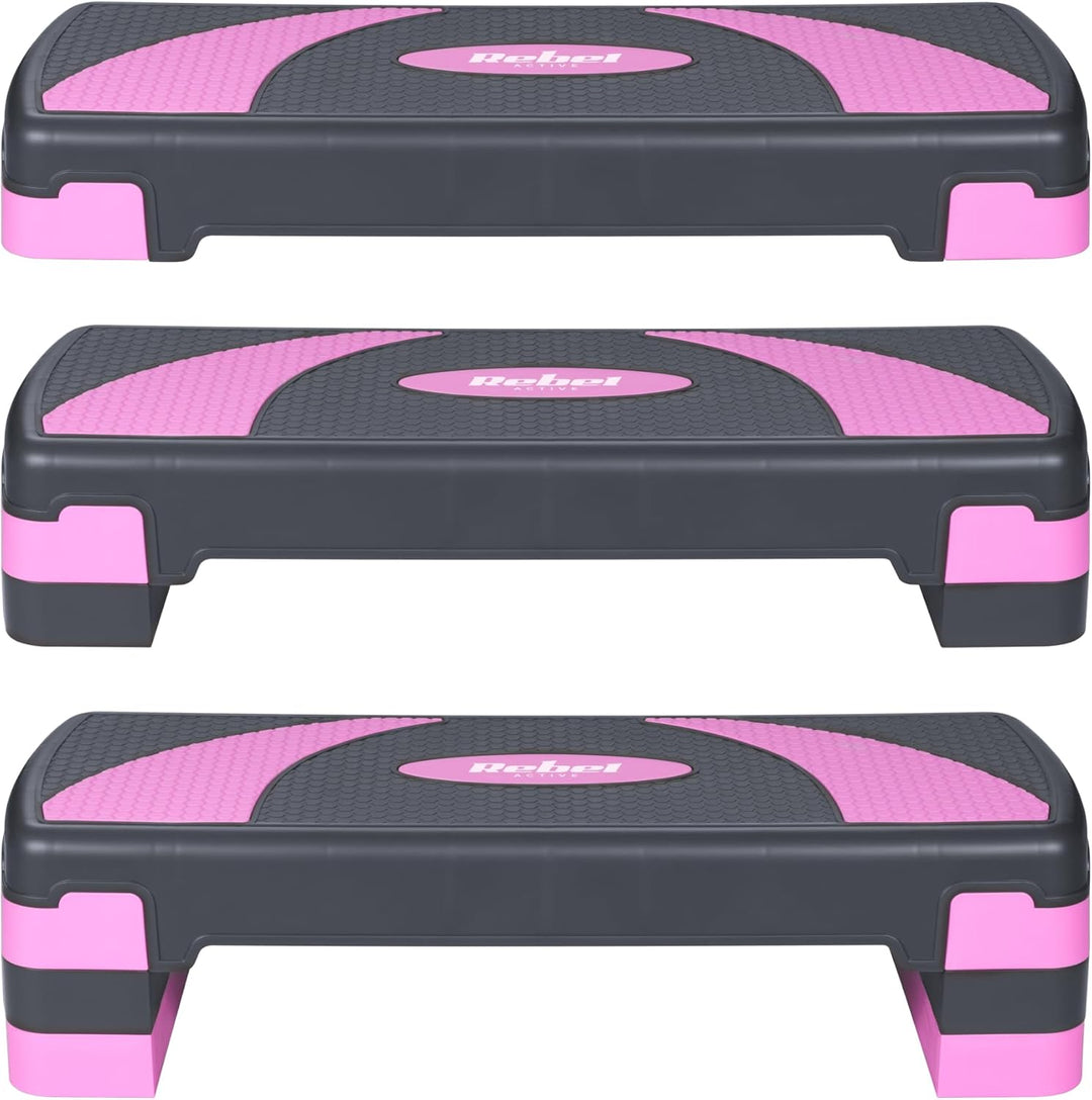 Rebel Step Für Aerobic und Training Fitness 3 Stufen Grau-violett RBA-3225-PU