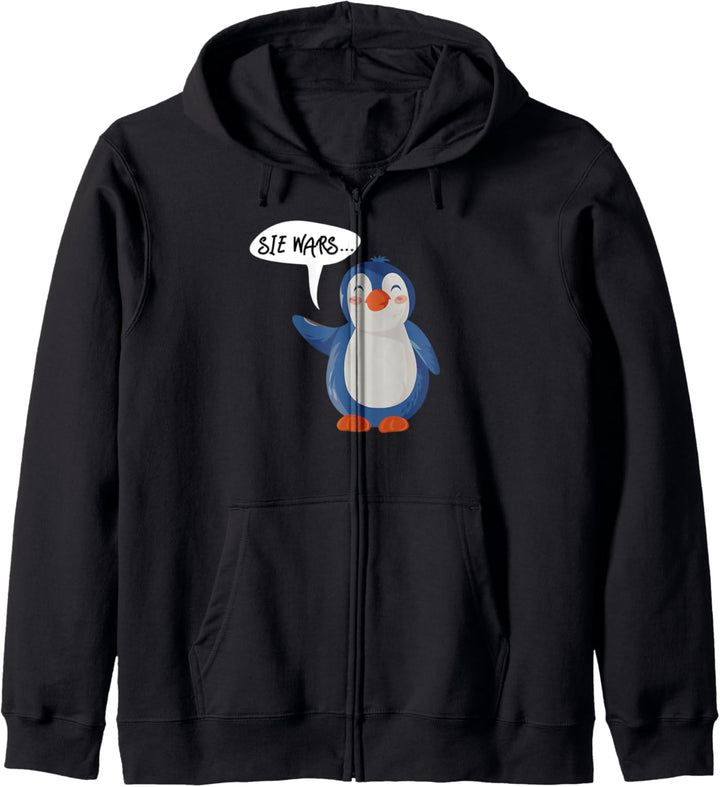 "Sie wars" Lustiges Partnerlook Kostüm Pärchen Set Pinguin Kapuzenjacke