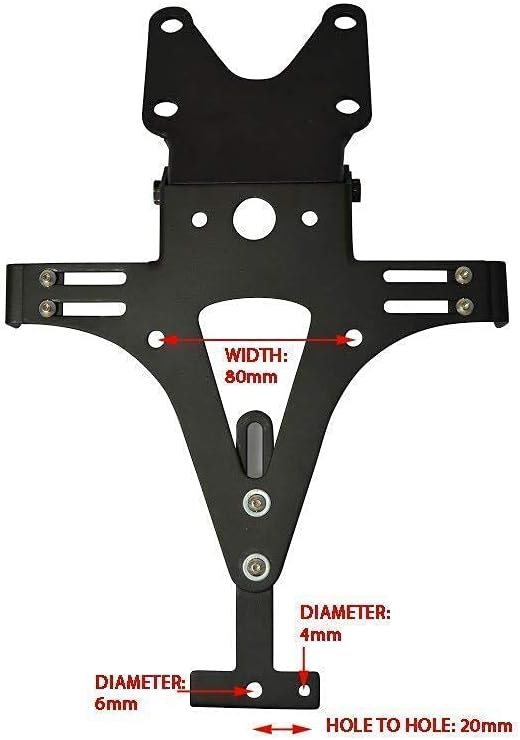 Hochwertig Schwarz Universal Verstellbar Motorrad Kennzeichenhalter Kennzeichen Nummernschild Halter