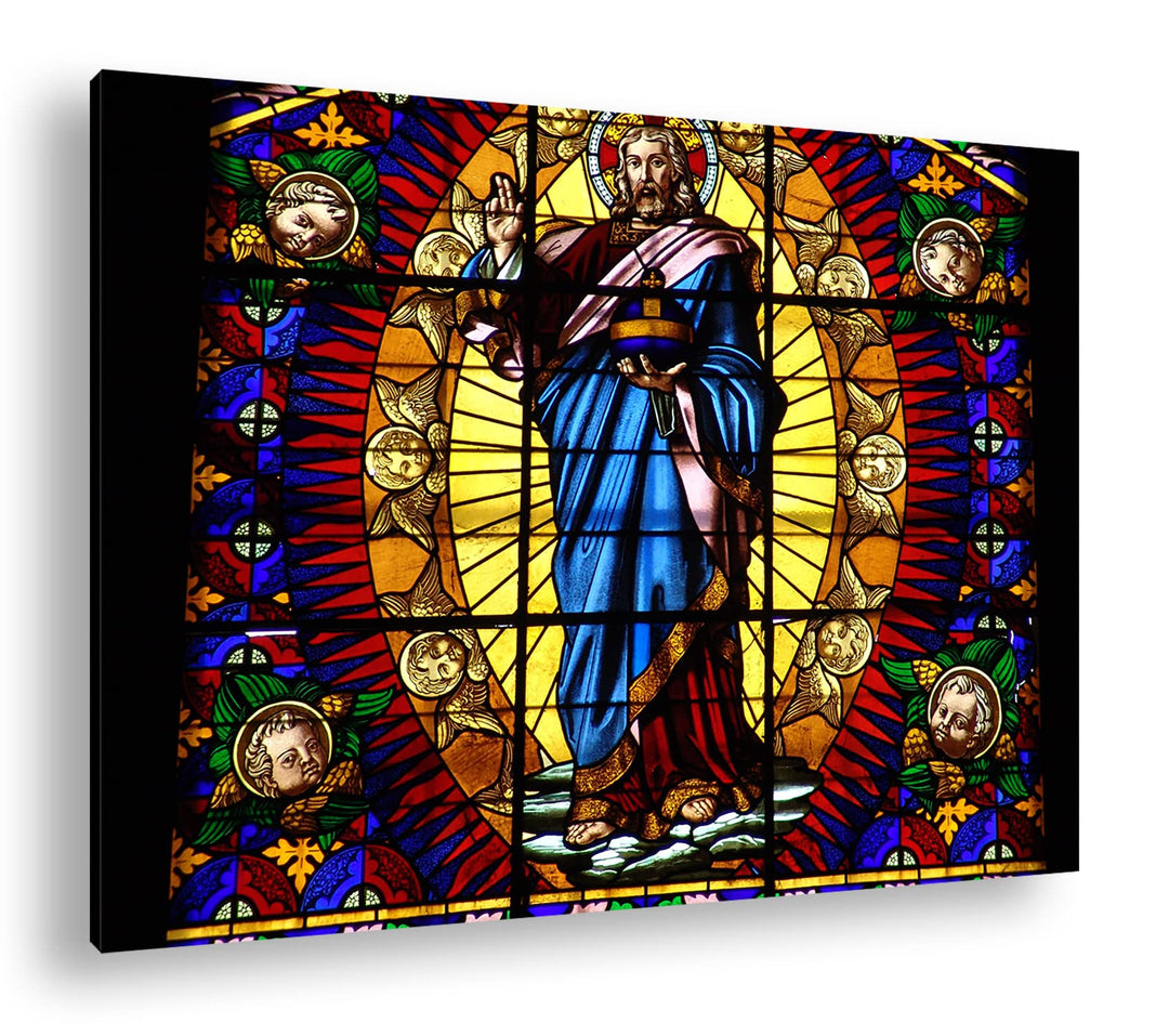 deyoli gläserner Sohn Gottes Format: 80x60 als Leinwandbild, Motiv fertig gerahmt auf Echtholzrahmen
