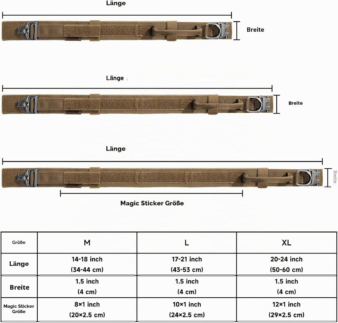 EXCELLENT ELITE SPANKER Taktisches Hundehalsband Militär-Hundehalsband K9 Mit Griff Halsband Trainin