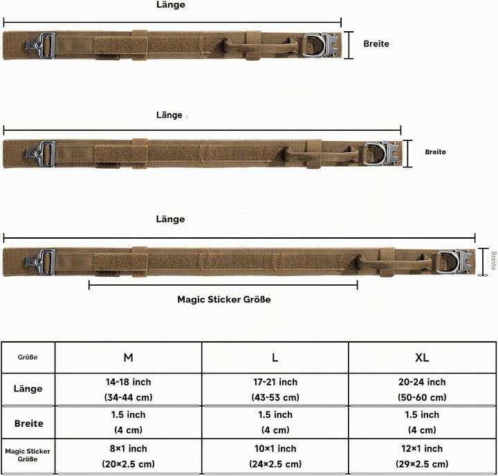 EXCELLENT ELITE SPANKER Taktisches Hundehalsband Militär-Hundehalsband K9 Mit Griff Halsband Trainin