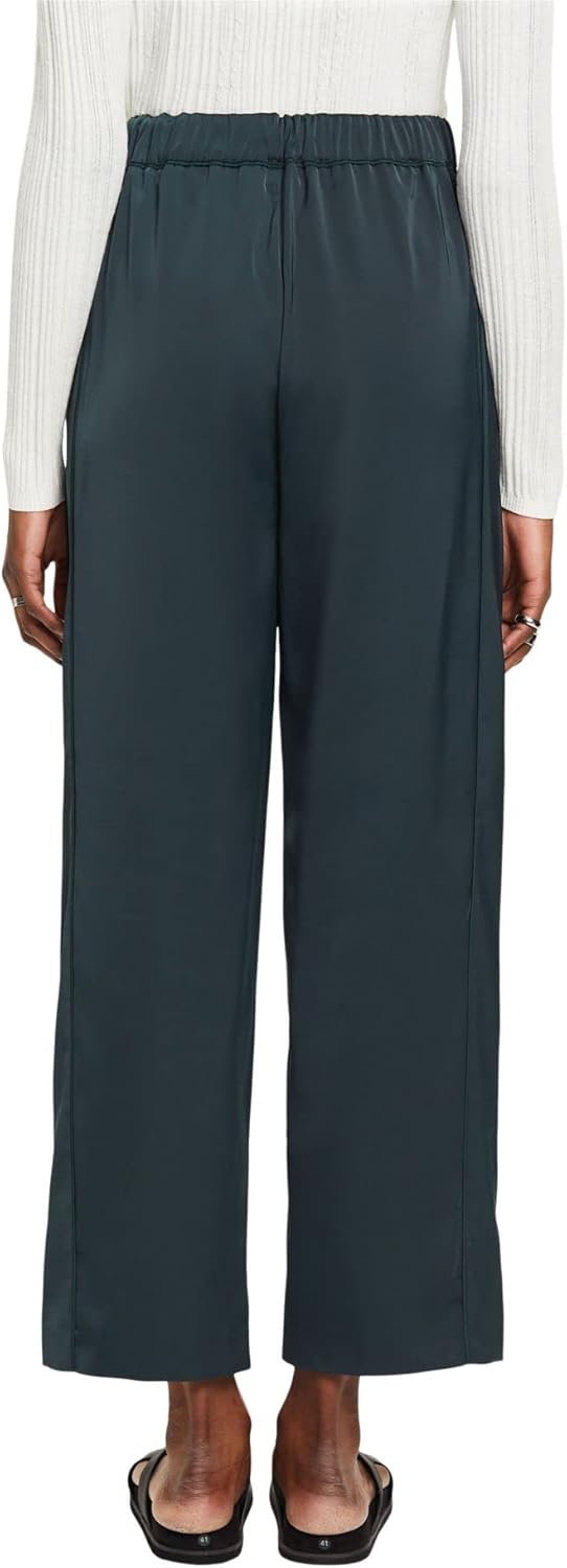 ESPRIT Satinhose mit weitem Bein 30 Dark Teal Green, 30 Dark Teal Green