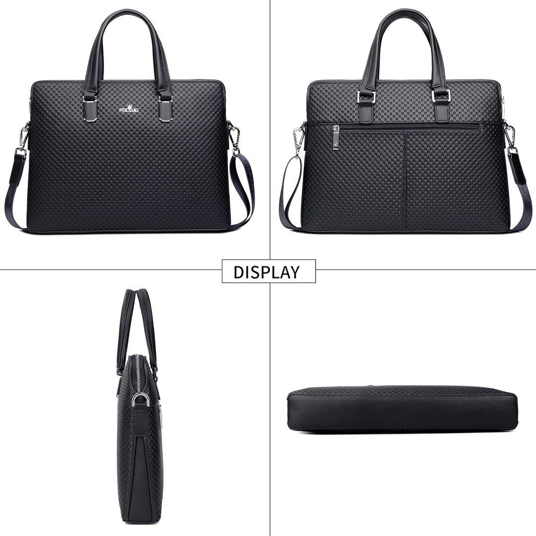 FSD.WG Herren Business Tasche,Wasserdichte Leder Aktentasche,Schulter Laptop Business Tasche für Bus