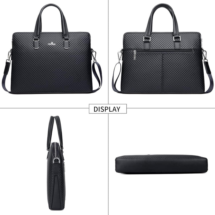 FSD.WG Herren Business Tasche,Wasserdichte Leder Aktentasche,Schulter Laptop Business Tasche für Bus