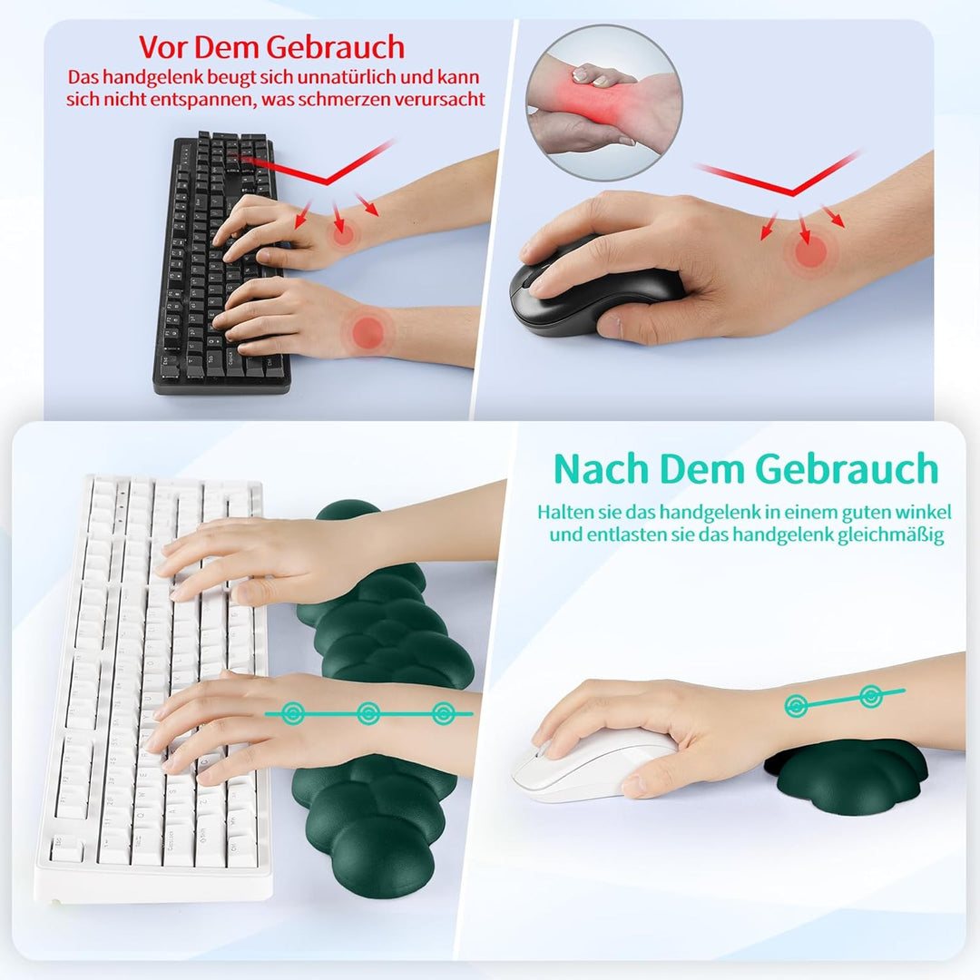 Sushret Handballenauflage Tastatur Wolke, Ergonomische Handauflage Mit PU Leder Memory Schaum, Cloud