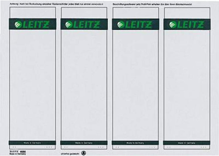 Leitz PC-beschriftbare Rückenschilder selbstklebend für Standard- und Hartpappe-Ordner, 400 Stück, K