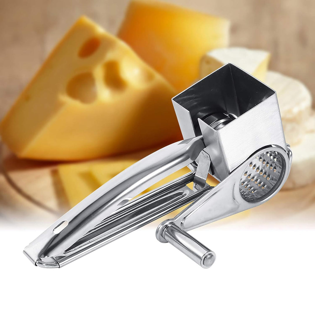 Ejoyous Parmesanreibe, Käsereibe mit Kurbel Edelstahl Parmesanmühle Knoblauchreibe Trommelreibe geei