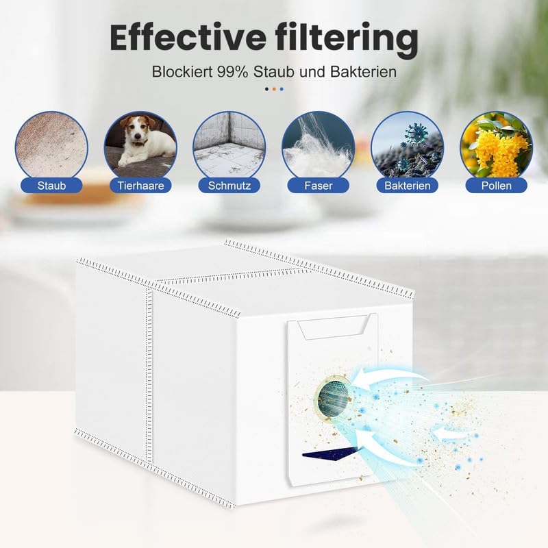 12 Stück Staubbeutel für Ecovacs Deebot T30 Omni / T30 Pro Omni Roboter, 3L Grosse Kapazität, Staubs