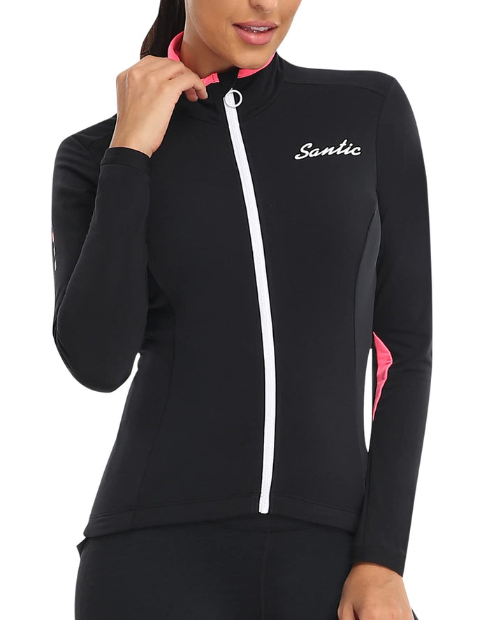 Santic Fahrradjacke Damen Winter Thermo Jacken Winddichte Laufjacke Leichte Atmungsaktiv Langarm Ref