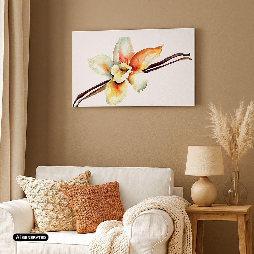 Panorama Bilder auf Leinwand 100x40cm Leinwandbild Vanille Gewürz Blume Pflanze Gross Wanddeko Bild