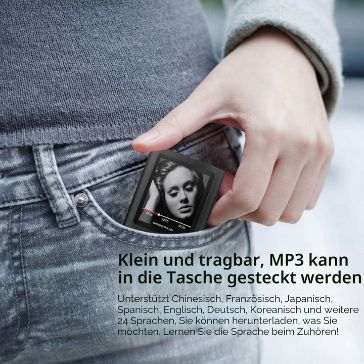 Mymahdi MP3 / MP4 Portable Player, schwarz mit 1,8 Zoll LCD Bildschirm und memory card Kartensteckpl