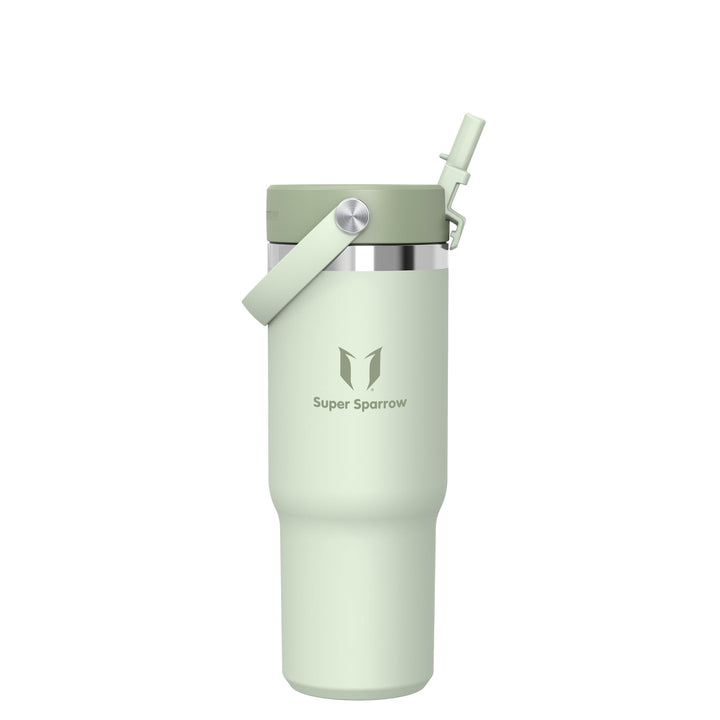 Sparrow Trinkflasche Edelstahl - Twistpath Thermosflasche mit Flex-Strohhalmdeckel - 900ml - BPA-fre