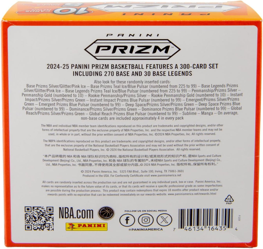 2024-25 Panini NBA-PRIZM, Basketball-Sammelkarten, Mega-Box