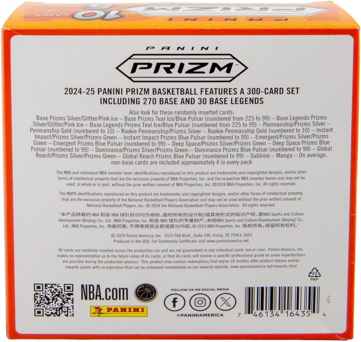 2024-25 Panini NBA-PRIZM, Basketball-Sammelkarten, Mega-Box