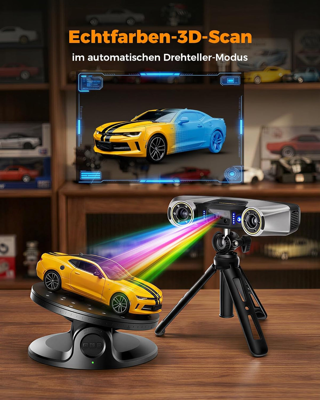 Revopoint MetroY Pro 3D-Scanner für 3D-Druck, 5 Scanmodi, bis zu 0,01 mm Präzision, 34+15+1 industri