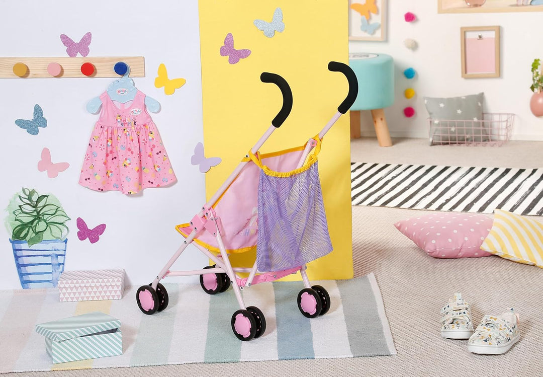 Zapf Creation 828663 BABY born Stroller with Bag Puppenwagen mit Tasche, einfach und schnell zusamme
