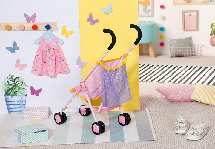 Zapf Creation 828663 BABY born Stroller with Bag Puppenwagen mit Tasche, einfach und schnell zusamme