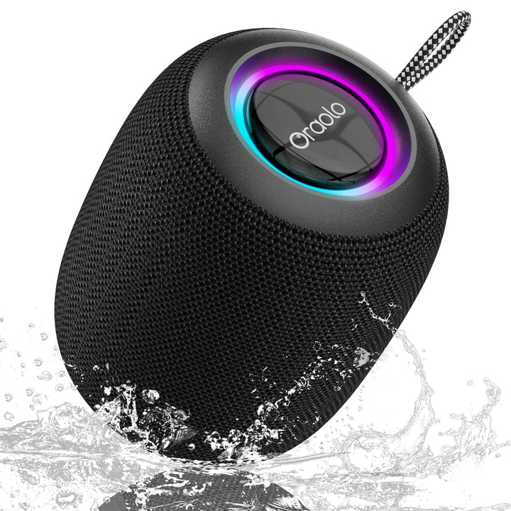 oraolo Bluetooth Lautsprecher, IPX7 Wasserdicht Musikbox Bluetooth, 30 Stunden Abspielzeit, LED Bele