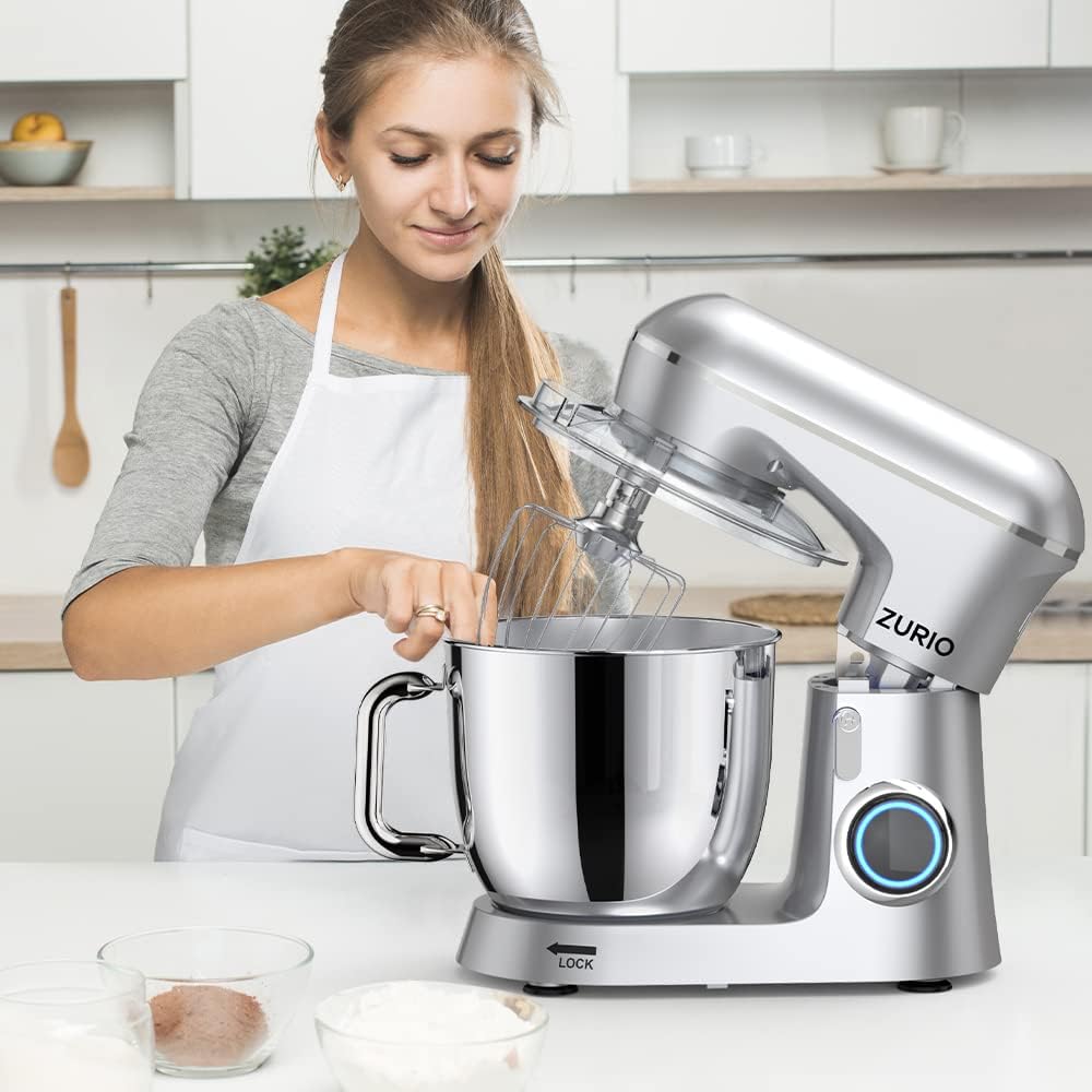 Küchenmaschine Rührmaschine 1300W Zurio 5.5L Knetmaschine Rührmaschine 10-Gang-Roboter-Knetmaschine