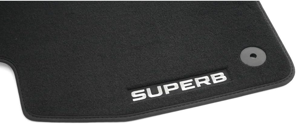 Skoda 3V1061404 Prestige Textil Fussmatten Satz Premium Velours 4X Stoffmatten schwarz mit Superb Sc