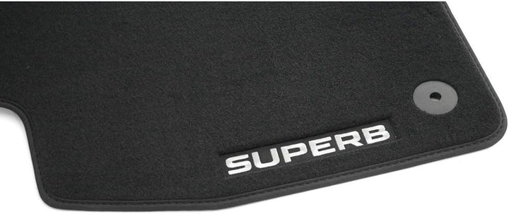 Skoda 3V1061404 Prestige Textil Fussmatten Satz Premium Velours 4X Stoffmatten schwarz mit Superb Sc