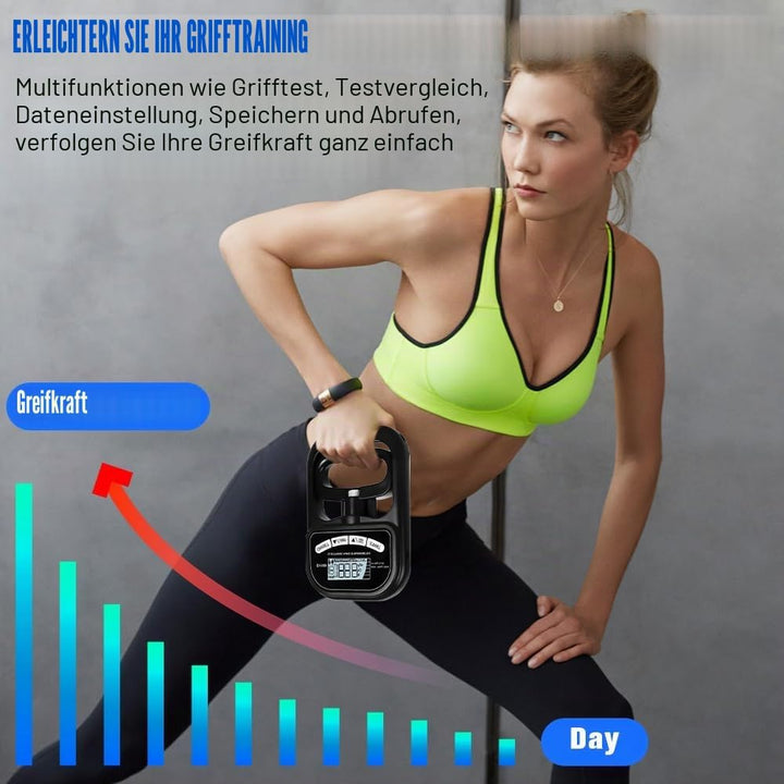 Digitaler Handkraftmessgerät, Elektronischer Hand Dynamometer 180 kg/396 lb mit USB-Ladekabel & LCD-