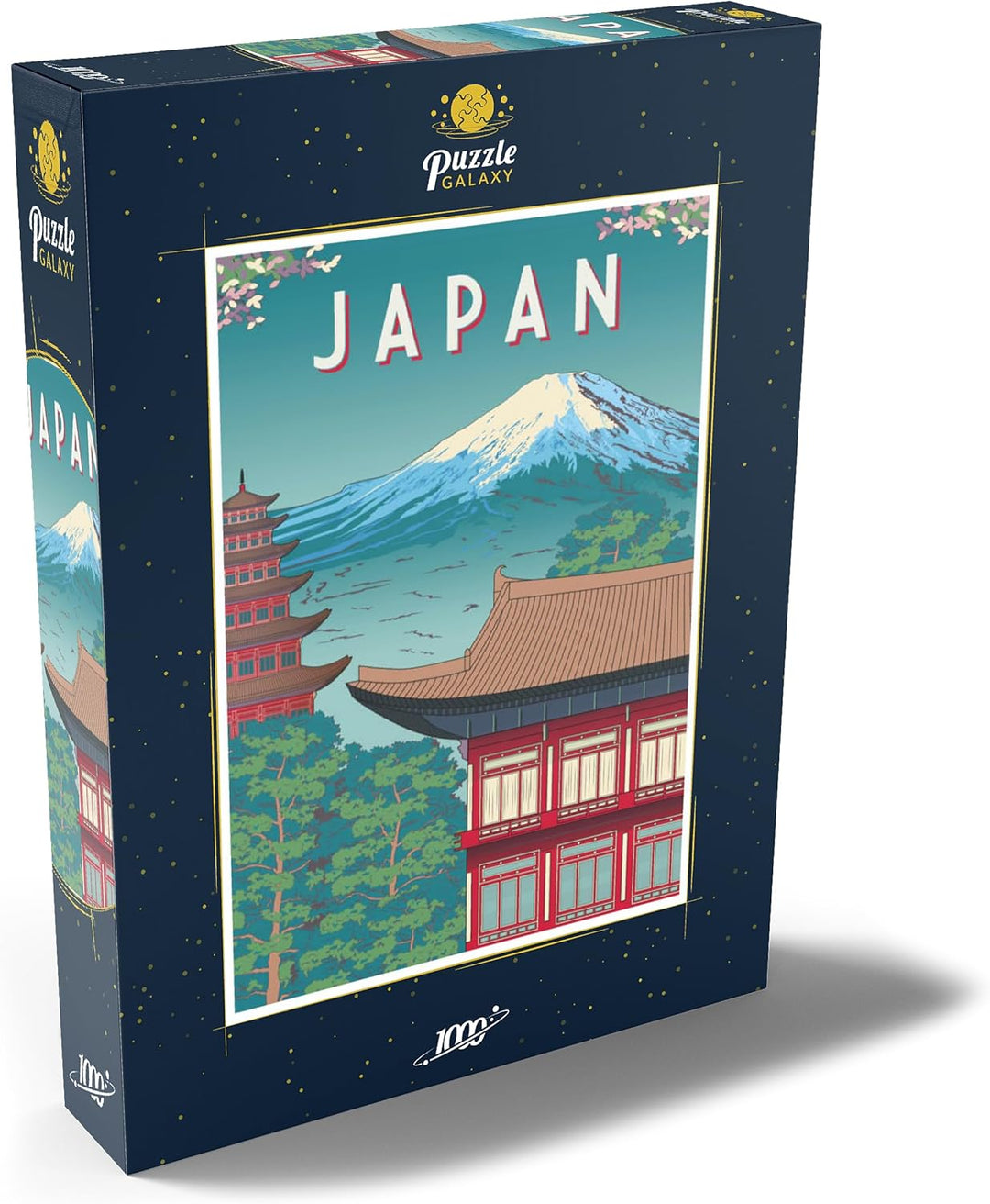 Traditionelles Haus, Japan, Art Deco Style Vintage Poster, Illustration - Premium 1000 Teile Puzzle