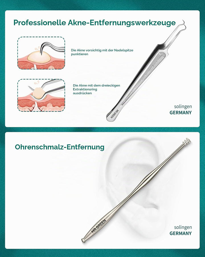 MR.GREEN Maniküre Set 9 in 1, Vollfunktion Höhere Qualität Nagelknipser Set, Professionelles Pedikür