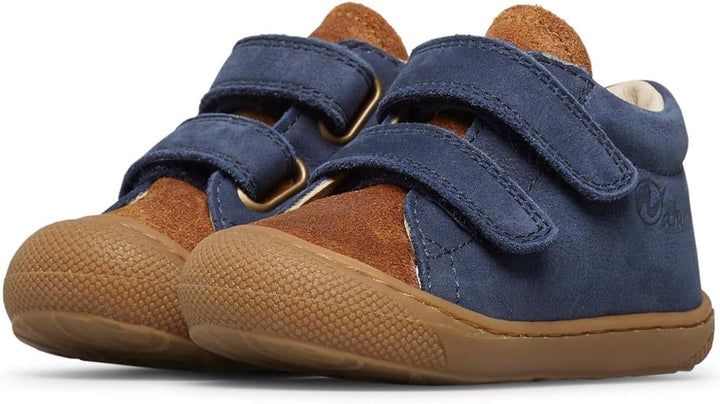 Naturino Lauflernschuhe aus Nappaleder 17 EU Marineblau Braun, 17 EU Marineblau Braun