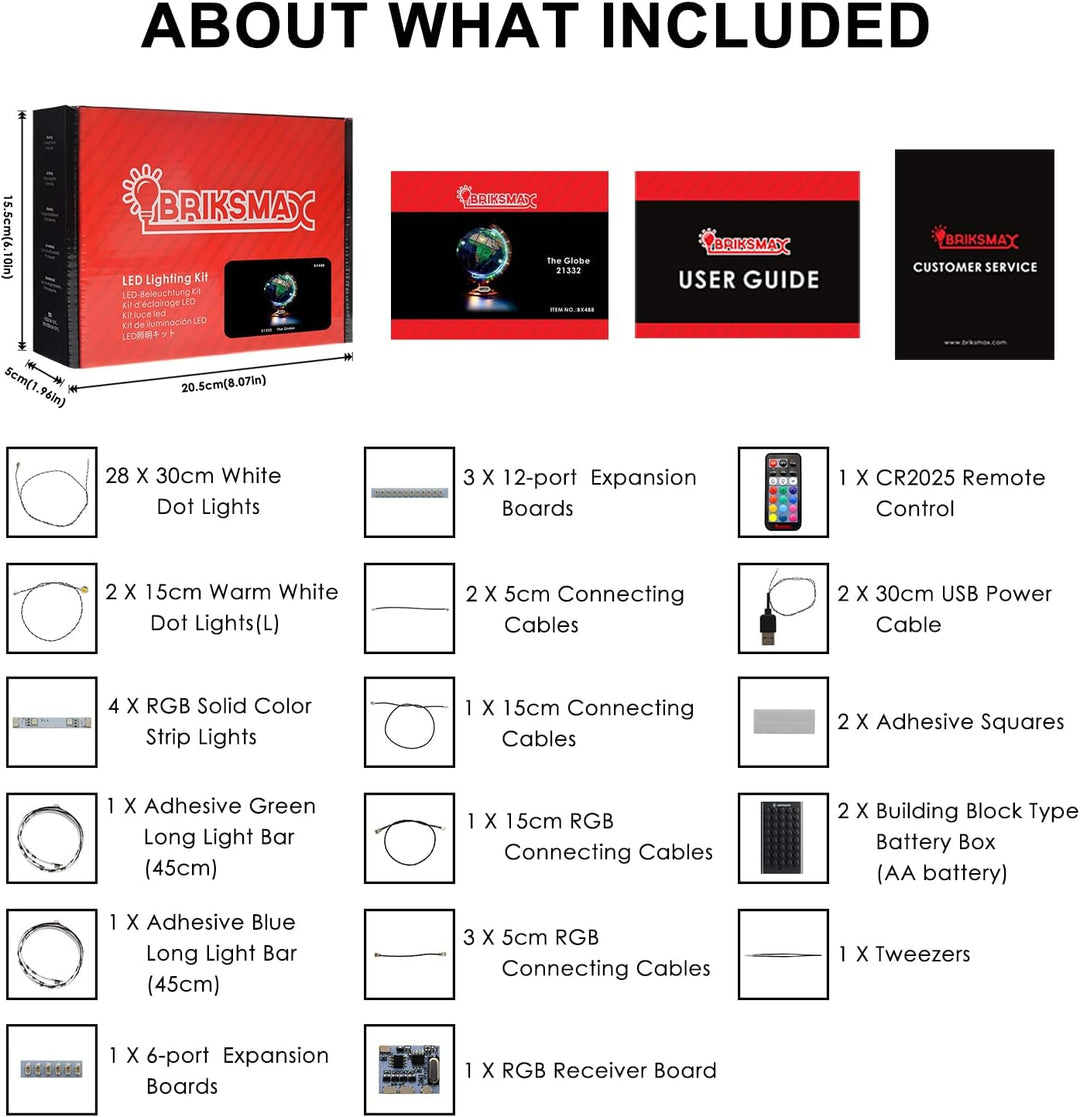 BRIKSMAX Led Beleuchtungsset für Lego Ideas Globus - Compatible with Lego 21332 Bausteinen Modell -