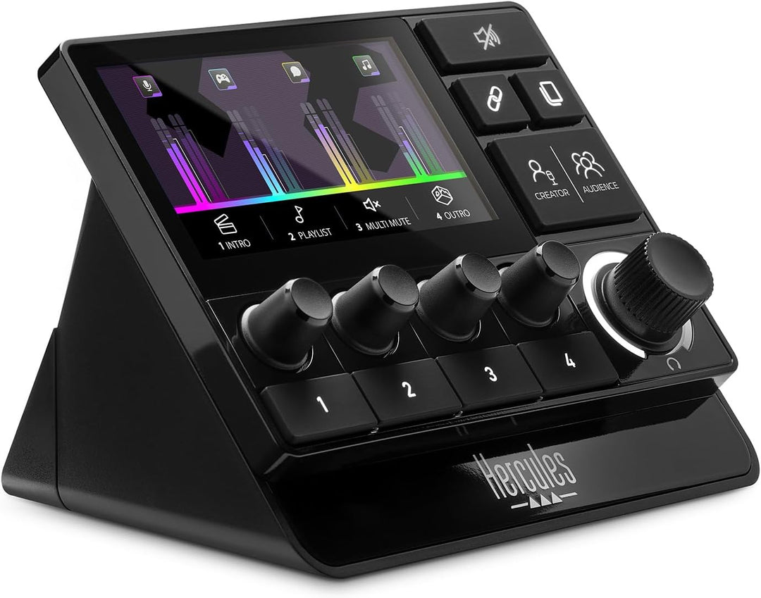 Hercules Stream Essentials Kit - Stream 200 + XLR-Mikrofon PC | Stream 200 XLR-Controller mit 4,3-Zo