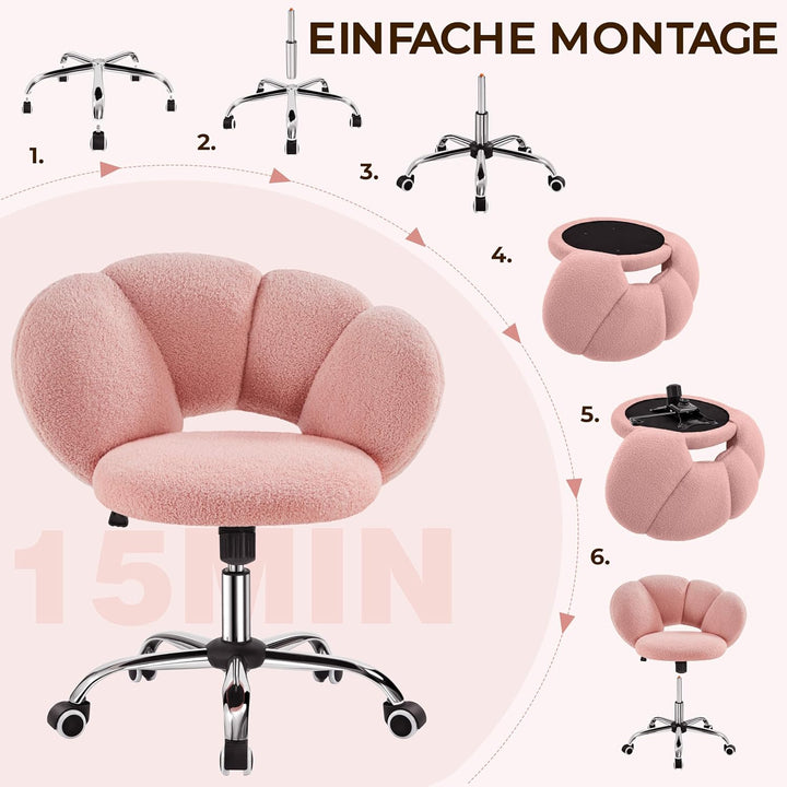 Yaheetech Schreibtischstuhl Bürostuhl Ergonomisch Bürosessel in Wolkenform Drehstuhl bis 136 kg Bela