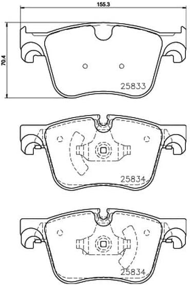 HELLA PAGID 8DB 355 024-751 Bremsbelagsatz - T2458 - Dicke/Stärke: 17.1mm - Bremssystem: Teves - nic