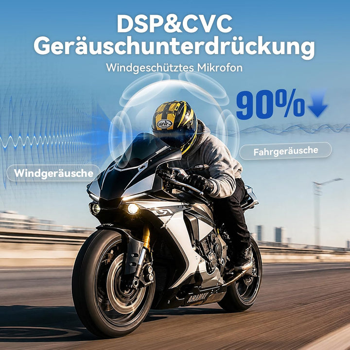 N2 Motorrad Intercom Bluetooth 5.4, 1000m Kommunikation für 2 Fahrer N2 Doppelpack, N2 Doppelpack