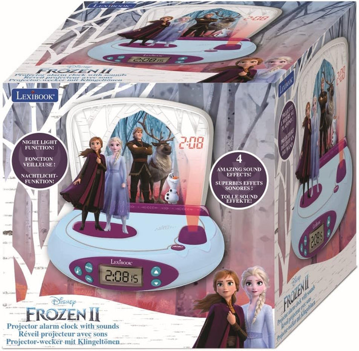 Lexibook, Die Eiskönigin ELSA Anna, Projektor-Wecker für Kinder, Nachtlicht und Zeitprojektion an di