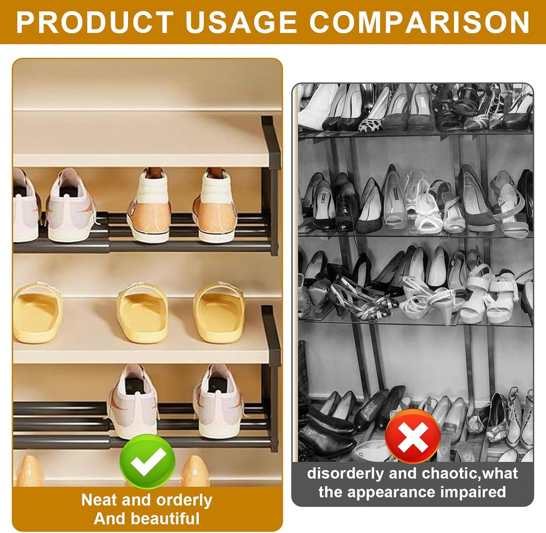 Hängendes Schuhregal Organizer 40–70 cm Ausziehbar – Erweiterbarer Regal Organizer unter dem Schrank