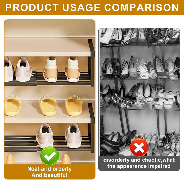 Hängendes Schuhregal Organizer 40–70 cm Ausziehbar – Erweiterbarer Regal Organizer unter dem Schrank