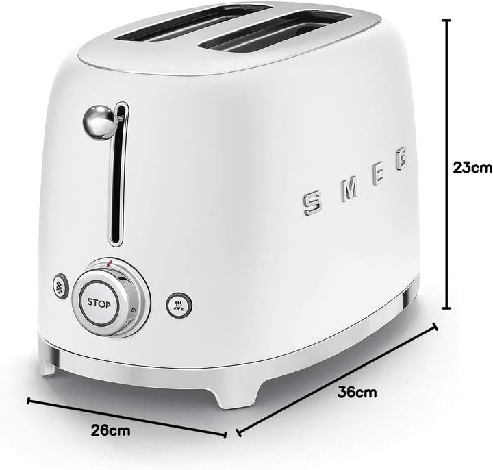 Smeg TSF01WHMEU Toaster Weiss matt GRANDE Weiss Matt, GRANDE Weiss Matt