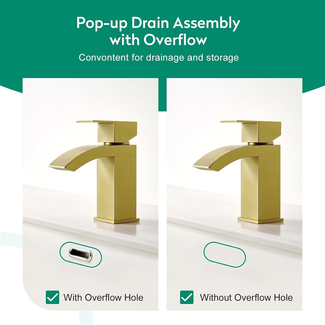 CREA Wasserfall Wasserhahn Bad,Waschtischarmatur Chrom mit Keramikventil, Mischbatterie Waschbecken