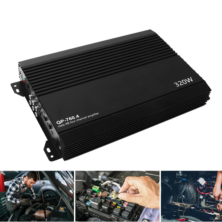 4 Kanalverstärker -Auto -Stereo -Leistungsverstärker mit Reinem Aluminiumgehäuse und Zwei Spulentran