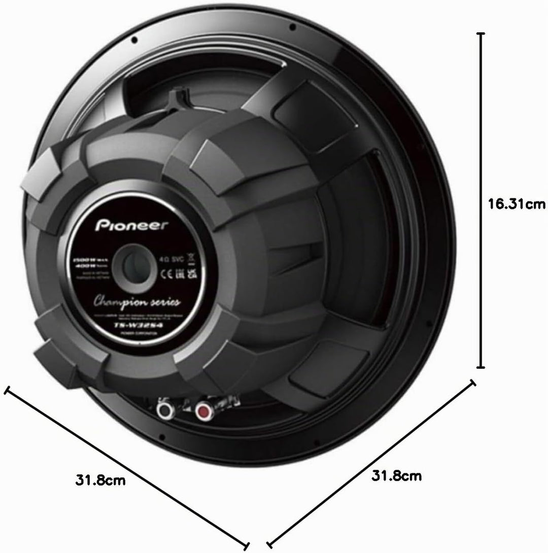 PIONEER TS-W32S4 30-cm-Gehäusesubwoofer der Champion-Serie (12“), 1.500 W MAX. 400 W Nennbelastbarke