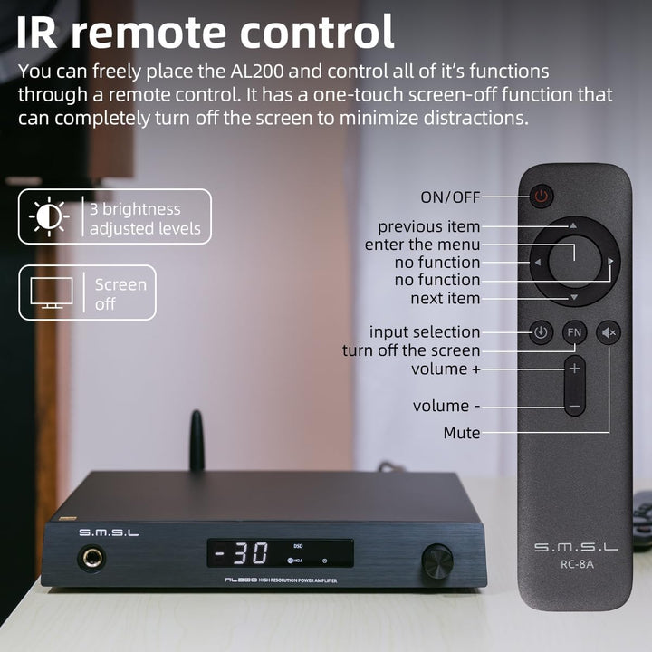 SMSL AL200, Hi-Fi-Verstärker, MA5332MS Stereo-D-Klasse Verstärker-Chip, 165 W Ausgangsleistung, inte