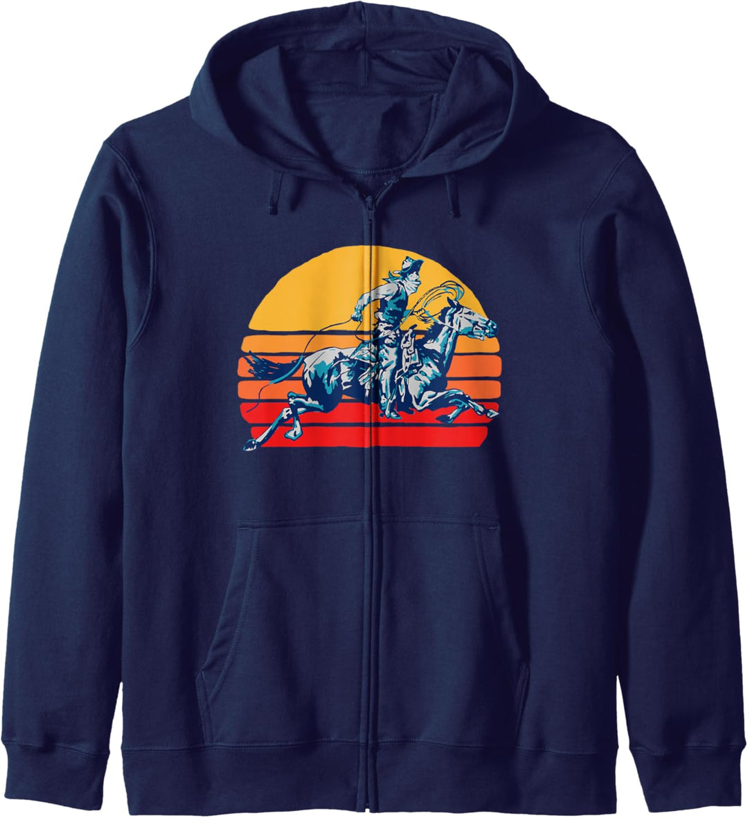 Retro Roping Cowboy Vintage Graphic Kapuzenjacke