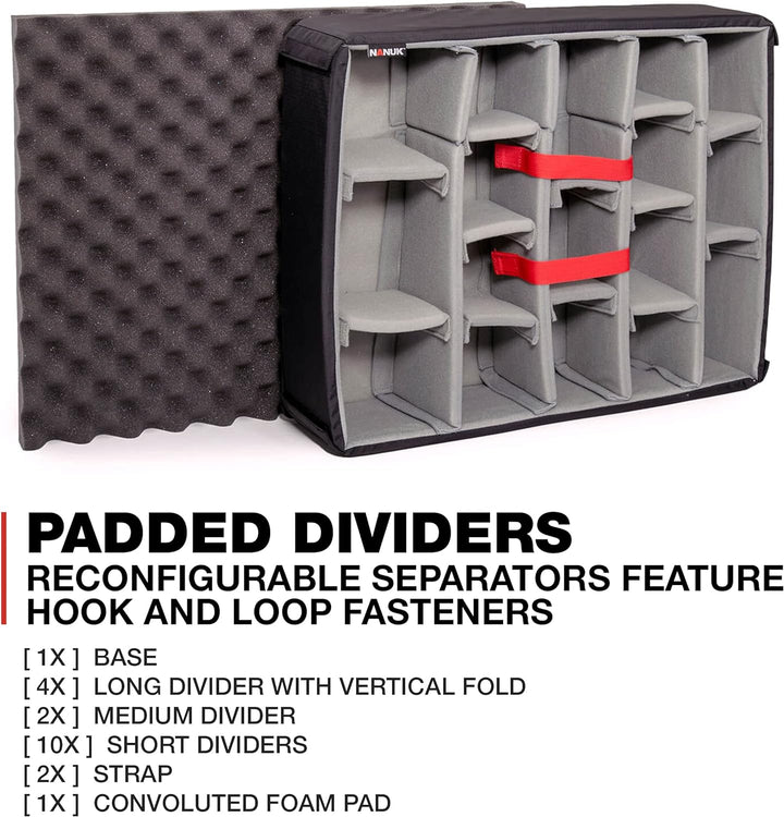 Nanuk 945 Wasserdichter Hartschalenkoffer Mit Gepolsterten Trennwänden - Schwartz Schwarz Gepolstert