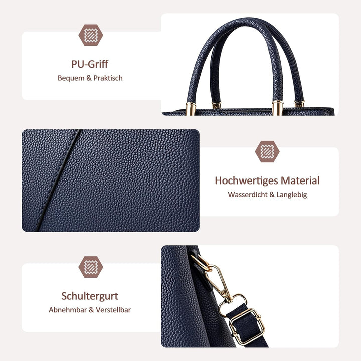 DORRISO Mode Handtasche Damen Elegant Tote Tasche mit Schickem Blumenanhänger Henkeltasche für Einka