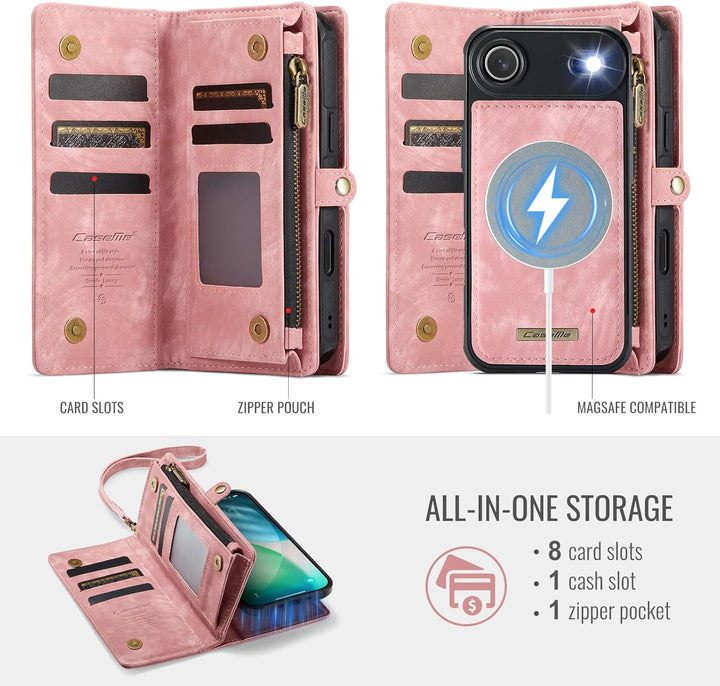 für iPhone Air Hülle, Flip PU Leder TPU Stossfest Kartenfach Tasche Handyhülle für iPhone Air, Magne