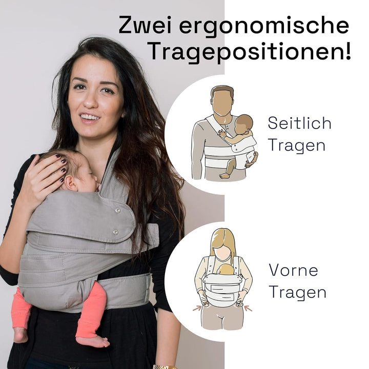 marsupi Babytrage und Neugeborenen-Trage, leichte und kompakte Babytrage mit stabilem Klettverschlus