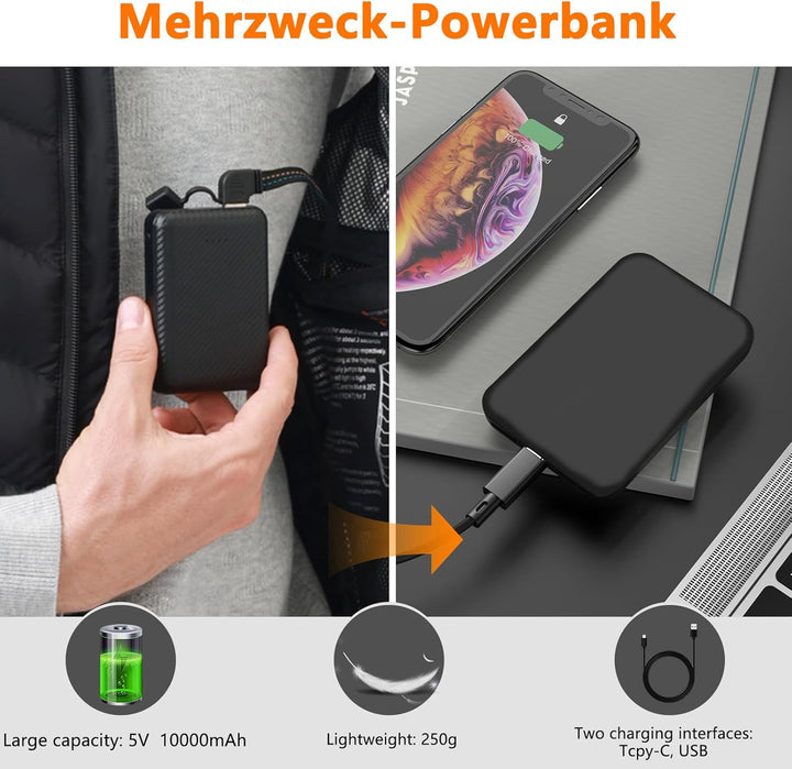 Mincoo Beheizbare Weste für Herren Damen ,Elektrische USB Heizwesten Mit 5V 10000 mAh Akku, Winter W