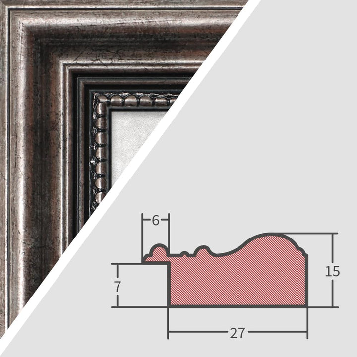 Mende Frames Bilderrahmen Antik 30x42cm DIN A3 I Farbe: Metall I Holzbilderrahmen I Fotorahmen I Bar